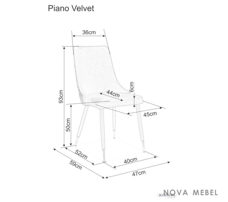 Стул Piano Velvet Signal Стул Piano Velvet Signal