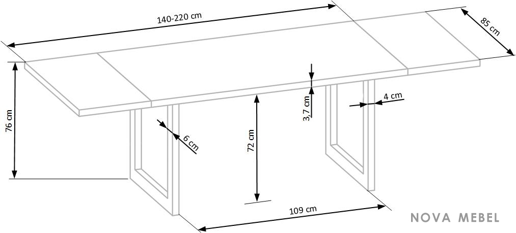 Стол обеденный RADUS 140/85 HALMAR дуб Стол обеденный RADUS 140/85 HALMAR дуб